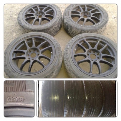 ขายล้อแม็กมือ2 WORK EMOTION CR ขอบ 16 4รู100/114 + ยางราคา 6,900 บาทถูก