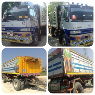 ขายสิบล้อดั้มแม่ลูกHINO FM2Kติดก๊าซNGV6ถังเครื่องเดิมK13Dเกียร์เดิมพร้อมใช้