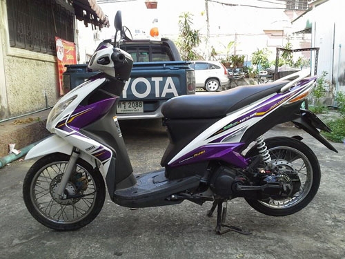 MIO 125 GT ปี 55 สีม่วง ขาว รถสภาพสวยกริ๊บ เครื่องเยี่ยม ชุดสีไม่มีแตก เอกสารครบ