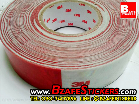 ขายสติ๊กเกอร์สะท้อนแสง3m สติ๊กเกอร์สะท้อนแสงติดรถยนต์ ขาวแดงสะท้อนแสง3m สติ๊กเกอร์3m