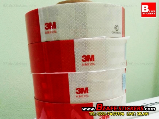 ขายสติ๊กเกอร์สะท้อนแสง3m สติ๊กเกอร์สะท้อนแสงติดรถยนต์ ขาวแดงสะท้อนแสง3m สติ๊กเกอร์3m