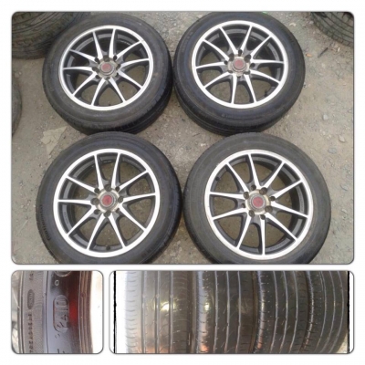 ขายล้อแม็กมือ2 Lenso Samulai ขอบ15 4 รู100/114 +ยางปี10 ราคา 8,500 บาทถูก