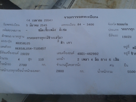 ขาย ISUZU NKR110แรง เครื่องดี แคชซีสวย