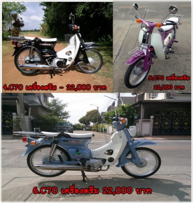 C70สต๊ารท์มือ C90ถังแยกโครงแท้ๆ ทั้งเครื่องเดิม เครื่องดรีม หลากหลายสีสัน..รวมๆ 13 คัน TEL.081-412-7470