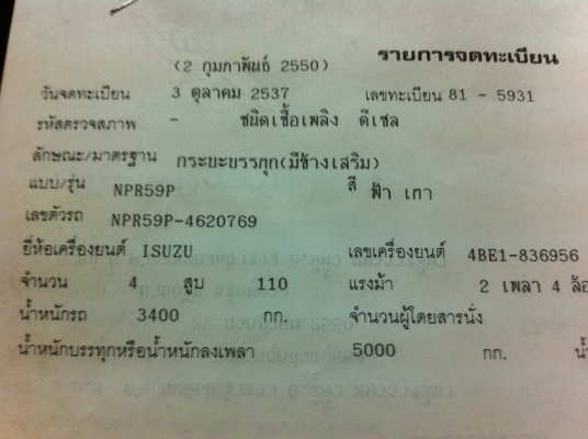 ขายด่วน NPR 59P 110 แรง ยาว 5 ม. สภาพสวยพร้อมใช้ ใช้งานได้เลย