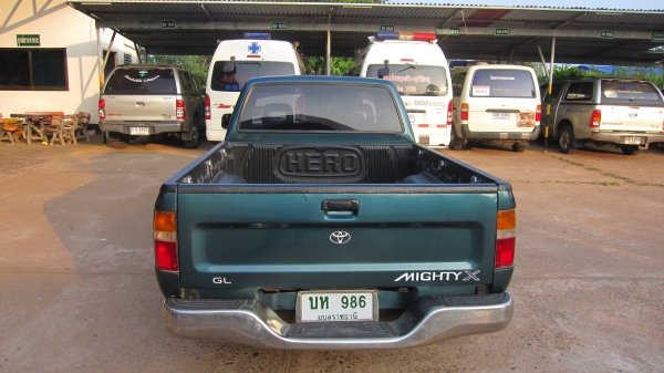 ขายรถกระบะไมตี้เอ็กโปร่งหน้า/หลังตาเต็ม+พวงมาลัยพาเวอร์...เครื่องดีไม่ไอไม่จามสภาพพร้อมใช้งาน.... เอกสารพร้อมโอน+ภาษีขาดมิุถุนายน57.....รถปี1991 บอดี้ปี1997โปร่งหน้า/หลังตาเต็ม+สีเขียวสวยๆ+ยางดีทั้ง4เส้น+แอร์เย็นจัด+ชีดี+MP3+แม๊กไลเนอน์ใหม่+ล้อแม็ก รถสภาพ