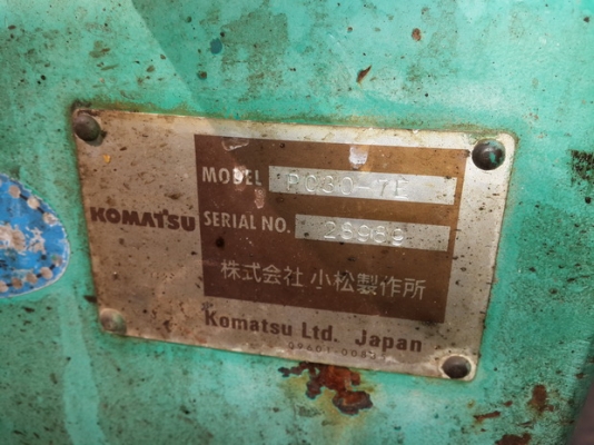 ขาย รถขุด KOMATSU รุ่น PC30-7E- แทร็กเหล็ก  มือสองญี่ปุ่น