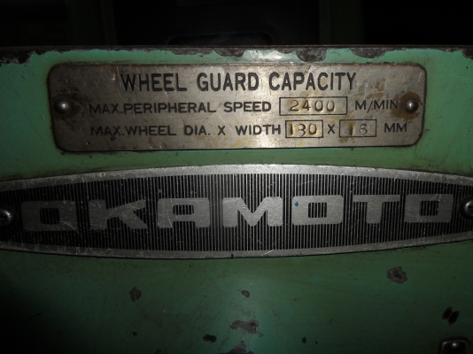 เครื่องเจียรราบ okamoto มีระบบน้ำหล่อเย็น ระบบ manaul มีแท่นแม่เหล็กถาวร ขนาด 150*300 สภาพใช้งาน 55000