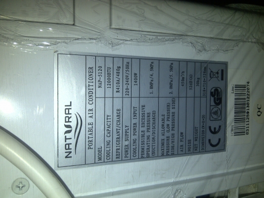 แอร์เคลื่อนที่ .ใหม่ๆ ขนาด 12000 BTU. สภาพพร้อมใช้อุปกรณ์ครบ