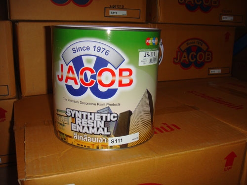 สีเคลือบเงาแห้งช้า(สีน้ำมัน) S111 ยี่ห้อจาคอบ ขนาด 1กล(3.5ลิตร) กลละ 380บาท สีเคลือบเงาแห้งช้า(สีน้ำมัน) S111 ยี่ห้อจาคอบ ขนาด 1กล(3.5ลิตร) กลละ 380บาท