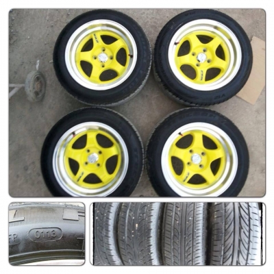 ขายล้อแม็กมือ2 Work S1ขอบ15กวาง 7.5 4รู100 + ยางปี13 ราคา12,500 บาทถูก