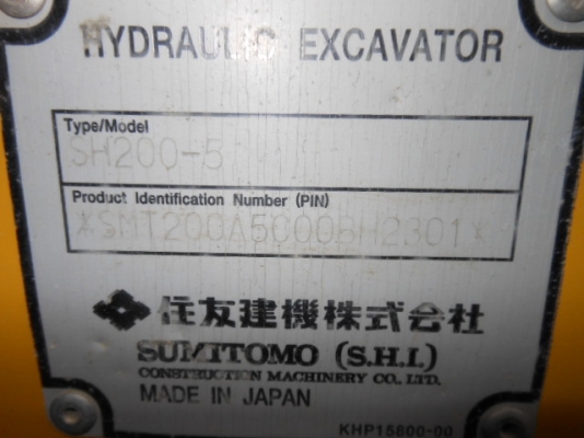 รถขุด Sumitomo SH200-5 #BH2301 2010Year 4296Hour สภาพดี รถถึงไทยสัปดาห์นี้ค่ะ