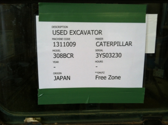 ขาย ! รถขุด นำเข้ามือสอง CATERPILLAR รุ่น 308BCR ปี 2000 /  5360ชม.