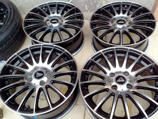 ขายแม้ก15.6.5 4รู100 เดิมๆเงาๆพร้อมยางราคาถูก175/65/15ปี11 5500บ