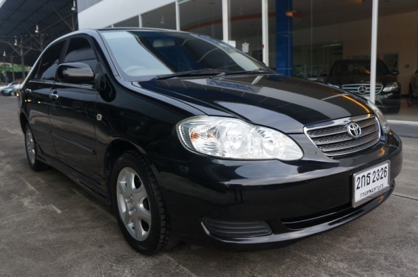 TOYOT ALTIS ปี 2004 สีดำ ล้อMAX แอร์เย็น กระจกไฟฟ้า สีสวย เครื่อง+ช่วงล่างดี ราคาโดนใจ ฟรีดาวน์ จัดไฟแนท์ได้เต็ม ติดแบ็คลิสออกรถได้