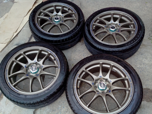 ขายแม็กขอบ16พร้อมยาง 4รู100 et38 deeston ปี12