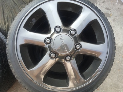 ขายล้อแม็กISUZU 16 นิ้ว 6 ก้าน ( สีกัลเงา ) พร้อมยาง BRIDGESTONE DUELER  HT  1 ชุด