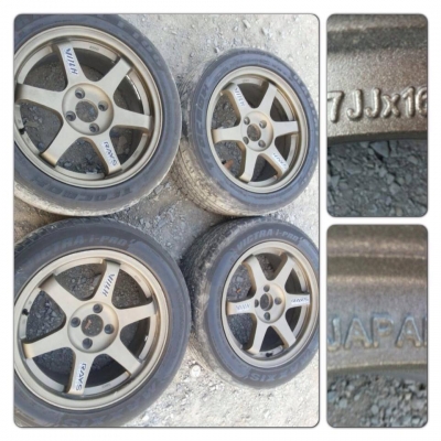 ขายล้อแม็กมือ2ขอบ16 TE37 4รู100 แถมยาง ราคา 6,900 บาทถูก