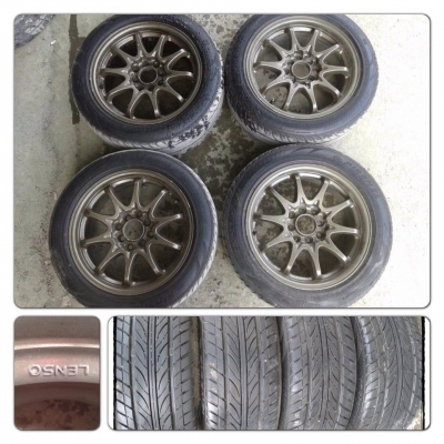 ขายล้อแม็กมือ2 CE28 ขอบ15 กว้าง 7 งานLenso 4รู100/114 +ยาง ราคา 8,300 บาทถูก