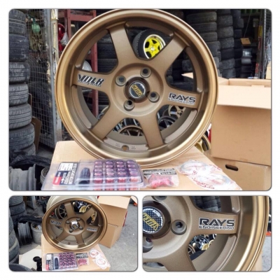 ขายล้อแม็กใหม่100\% TE37 ขอบ15 4รู100 หน้า 7- หลัง 8 ราคา 10,900 บาทถูก