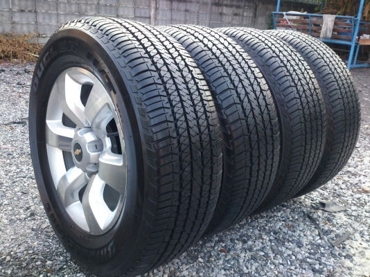 ขายแม็ก เชฟโรเลต เทรลเบลเซอร์ พร้อมยางบริสโตน 265/60R18  ยางสัปดาห์ที่34 ปี12 ใช้งานมาน้อยมากสภาพ95\% พร้อมน๊อตแท้ 24 ตัว