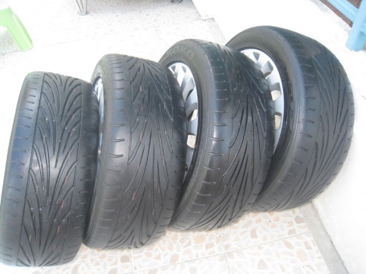 ขายล้อแม็กเดิม ford fiesta 15"x6"  4/100 et45 +ยางปี09(081-3747940)