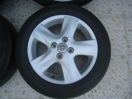 ขายล้อแม็กเดิม toyota vios 15"x5.5" 4/100 et45 +ยางปี10(081-3747940)