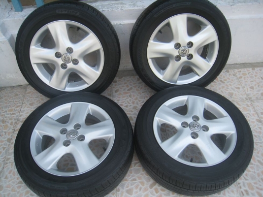ขายล้อแม็กเดิม toyota vios 15"x5.5" 4/100 et45 +ยางปี10(081-3747940)