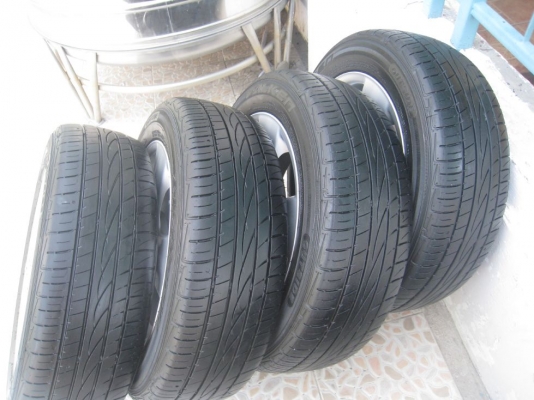 ขายล้อแม็กเดิม toyota vios 15"x5.5" 4/100 et45 +ยางปี10(081-3747940)