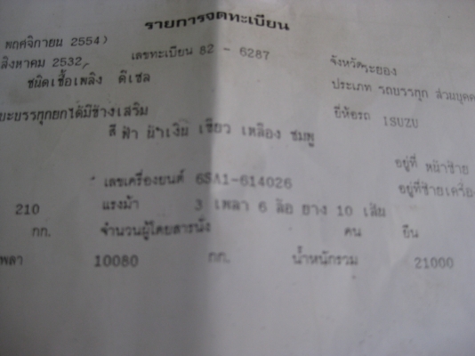 ขาย Isuzu 10 ล้อ 2 เพลา ดั้มพ์ เครื่อง 6SD1 240 แรง  โทร 088-4501277