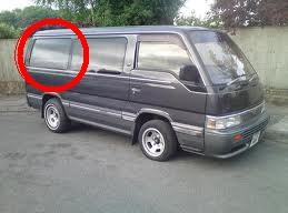 ขายกระจกบานเต็มคู่หลังรถตู้ NISSAN