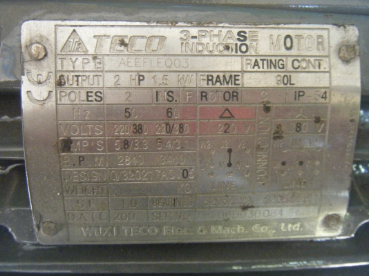 ปั๊มน้ำ 2แรง หน้าแปลนสแตนเลส304หล่อ ไฟ3สาย