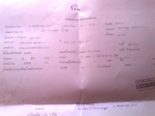 หกล้อ HINO ฮีโน่ ดูโท่ 136 แรงม้า รถปี 51 หัว คัสซี ผ่อนต่อ 13,700 บาท เพียง 24 งวด กับ ธนาคาร ทิสโก้.