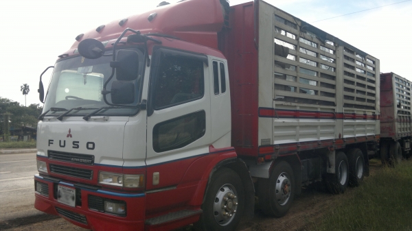ขายรถ 24 ล้อ 2 เพลา กระบะคอกเหล็กเกษตรไม่ดั้ม MITSUBISHI FUSO Super Great 335 แรง ปี.55 รถสวย มี 3 พ่วง สนใจโทร จัดแน้นได้