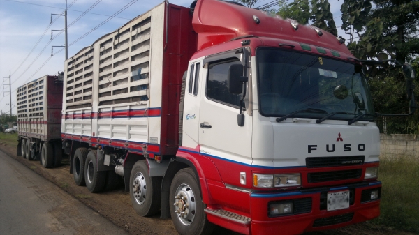 ขายรถ 24 ล้อ 2 เพลา กระบะคอกเหล็กเกษตรไม่ดั้ม MITSUBISHI FUSO Super Great 335 แรง ปี.55 รถสวย มี 3 พ่วง สนใจโทร จัดแน้นได้