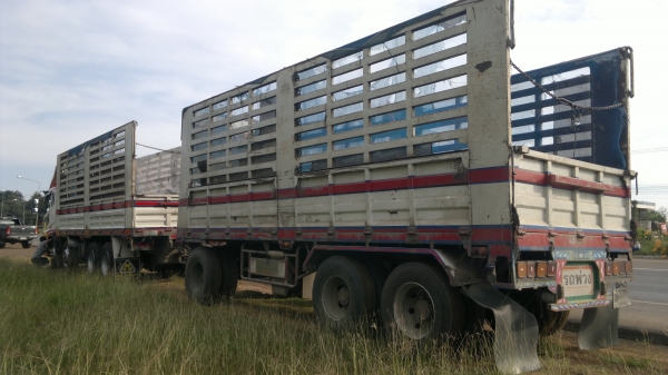 ขายรถ 24 ล้อ 2 เพลา กระบะคอกเหล็กเกษตรไม่ดั้ม MITSUBISHI FUSO Super Great 335 แรง ปี.55 รถสวย มี 3 พ่วง สนใจโทร จัดแน้นได้