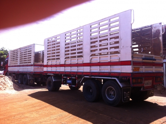 ขายพ่วง 24 ล้อ 2 เพลา กระบะเหล้กคอกเกษตรไม่ดั้ม