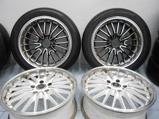 ขายล้อแม็กแต่งขอบ 17(5/114.3)กว้าง 7.5 หน้าตื้นET42หลังลึกET38แถมยาง 2 เส้น