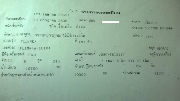 ขาย Hino 1M วางเครื่อง JO8C-TB 245 แรง ดั้มพ์สวยพร้อมใช้
