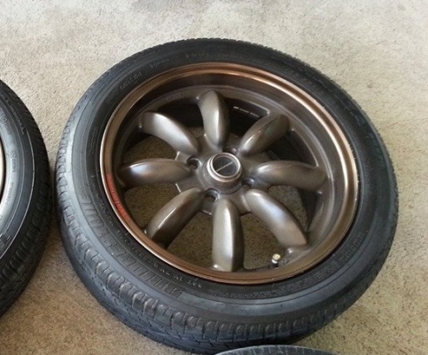 ล้อกล้วย(9,000.-)ขอบ16"งานrota+ยางใส่4รู100 กว้าง7"ออฟ40(สีเดิมๆน้ำตาลไหม้ขอบชา)(ปกติ9,700.-)