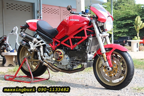 แม็กสิงห์บุรี//DUCATI MONSTER S4R ปี2004 สวย โหด หล่อ แรง แต่งเพียบ เสียสรรพาสมิตรแล้ว 239000