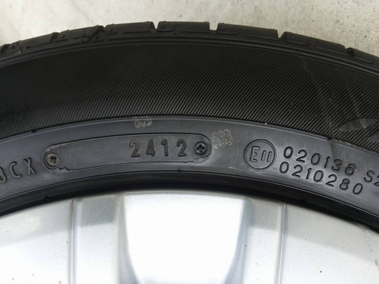 ล้อกะทะมิราจ2012 ยาง165 65 14 ปียาง2412 ทั้ง4เส้น ยางสวยมาก