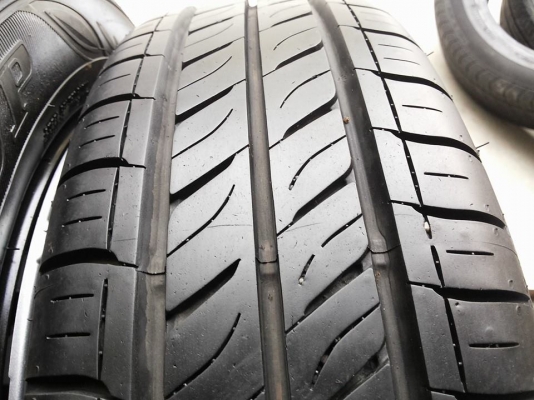ล้อกะทะมิราจ2012 ยาง165 65 14 ปียาง2412 ทั้ง4เส้น ยางสวยมาก