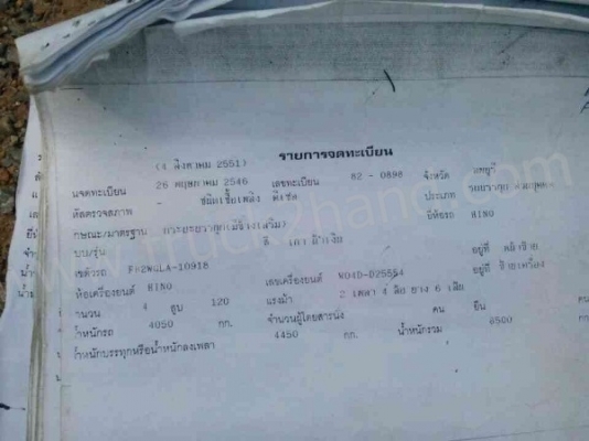 รถบรรทุก 6 ล้อ ยี่ห้อ HINO รุ่น FB 120 เเรงม้า รถบรรทุก 6 ล้อ ยี่ห้อ HINO รุ่น FB 120 เเรงม้า