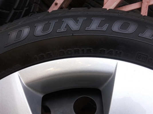 ล้อกะทะ vios ยางดันลอป 185 60 15 ยางปี 2013 ดอกเต็ม