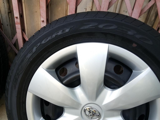 ล้อกะทะ vios ยางดันลอป 185 60 15 ยางปี 2013 ดอกเต็ม