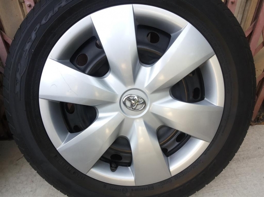 ล้อกะทะ vios ยางดันลอป 185 60 15 ยางปี 2013 ดอกเต็ม