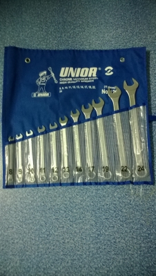 ประแจแหวนข้างปากตาย ยี่ห้อ unior รุ่น120 set ขนาด 8-24 มม แท้