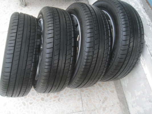 ขายล้อแม็ก Mitsu Attrage 15'x5.5" et38 4รู100 +ยางผลิตสัปดาห์ที่13 ปี13  สนใจติดต่อเล็กคลองสามครับ (081-3747940)