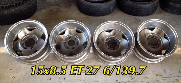 ขายล้อขอบ 15x8.5 ET-27 6/139.7 ลายดอกไม้ ออฟลึกมาก สวยครับ